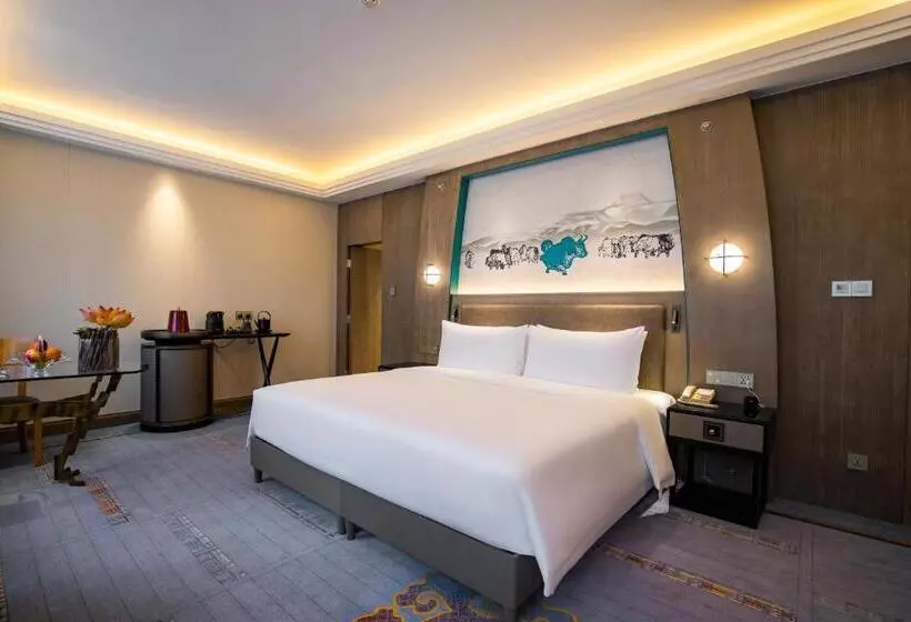 キングサイズベッドのデラックスルーム, Chengdu Tibetan Hotel Free Welcome Tibetan Tea