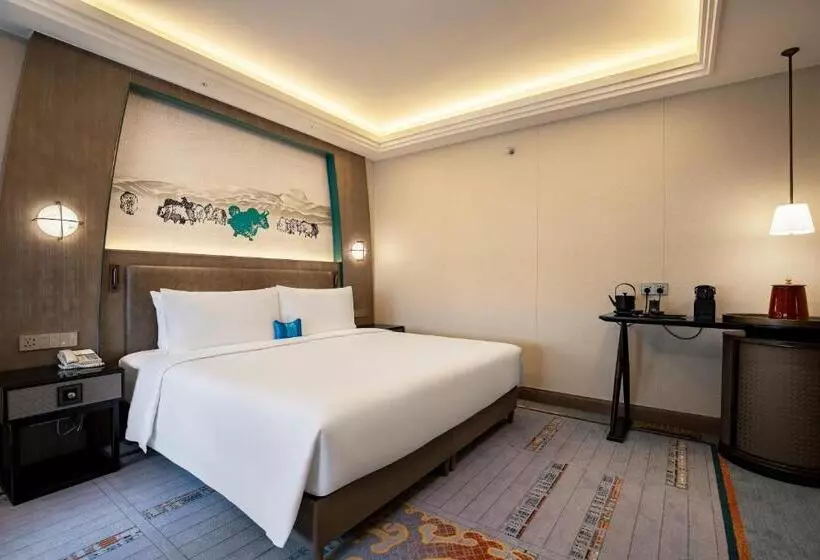 キングサイズベッドのデラックスルーム, Chengdu Tibetan Hotel Free Welcome Tibetan Tea