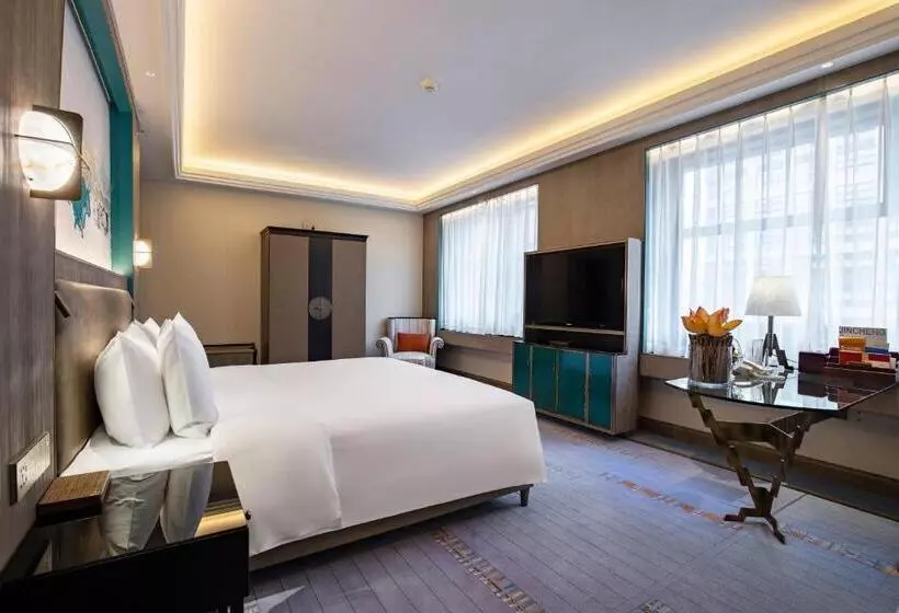 キングサイズベッドのデラックスルーム, Chengdu Tibetan Hotel Free Welcome Tibetan Tea