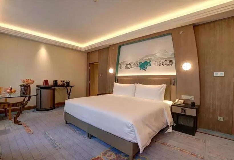 キングサイズベッドのデラックスルーム, Chengdu Tibetan Hotel Free Welcome Tibetan Tea