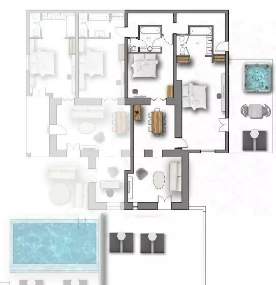 オーシャンビュー２ベッドルームヴィラ, Myconian Ambassador Relais & Chateaux