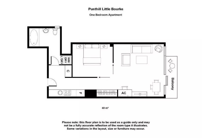 １ベッドルームアパートメント, Punthill Apartment Hotel   Little Bourke