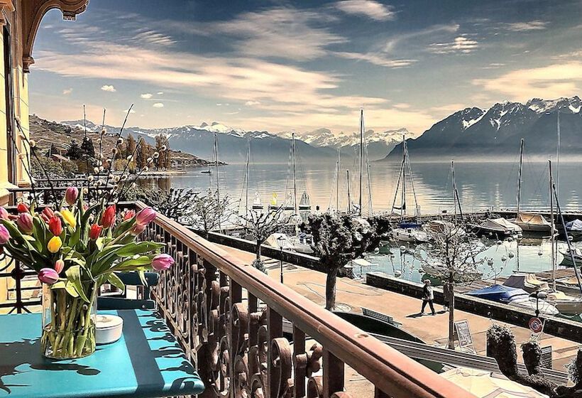 اتاق لوکس با چشم‌انداز دریاچه, Rivage Hotel Restaurant Lutry