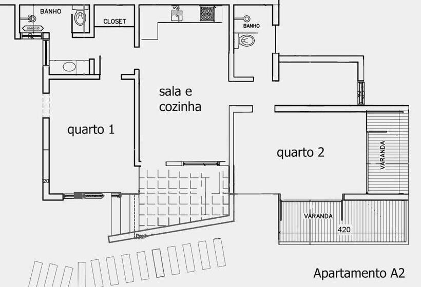 דירת שני חדרים, Pousada Do Morro