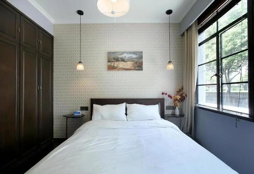 اتاق استاندارد با چشم‌انداز باغ, Shanghai Downtown Hills Boutique Guesthouse   Near Metro Line 7, Exit 3, Changping Road