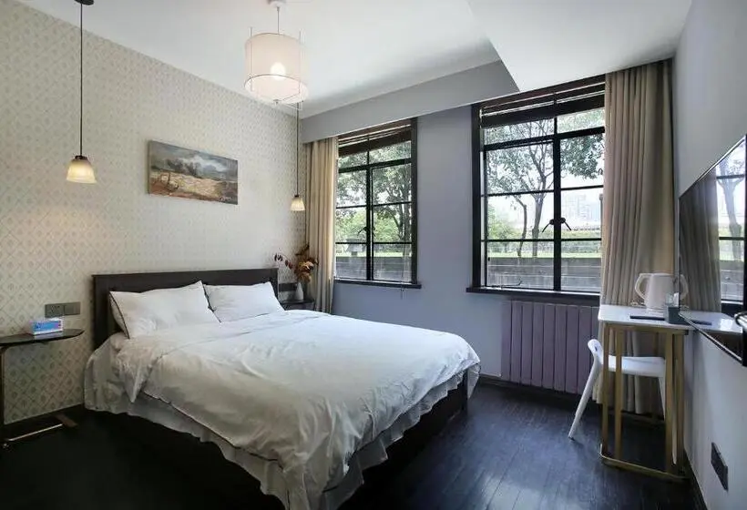 اتاق استاندارد با چشم‌انداز باغ, Shanghai Downtown Hills Boutique Guesthouse   Near Metro Line 7, Exit 3, Changping Road