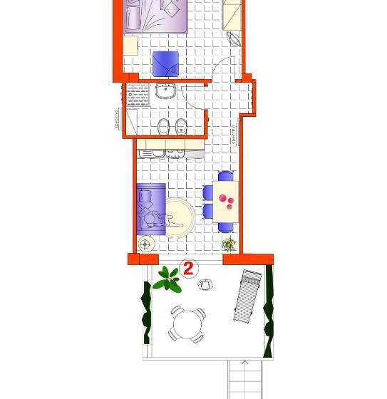 침실 1개 테라스 아파트, Residence Villa Al Lido