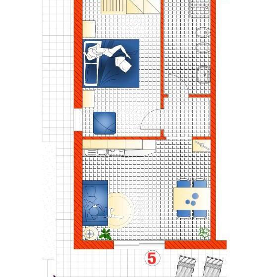 침실 1개 발코니 아파트, Residence Villa Al Lido
