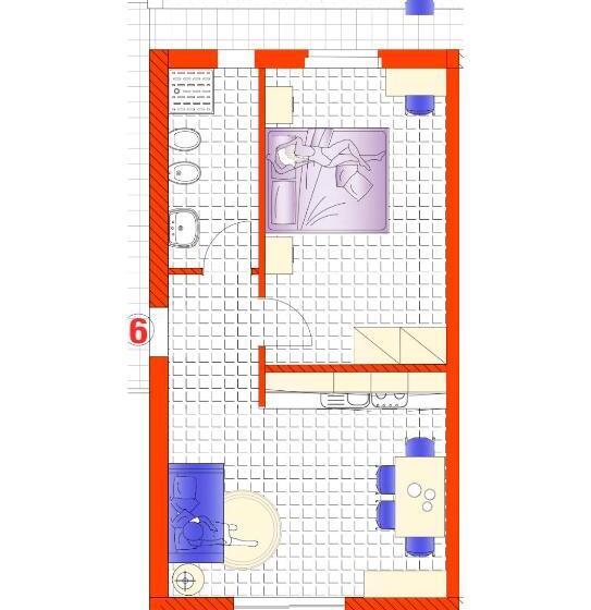 침실 1개 발코니 아파트, Residence Villa Al Lido