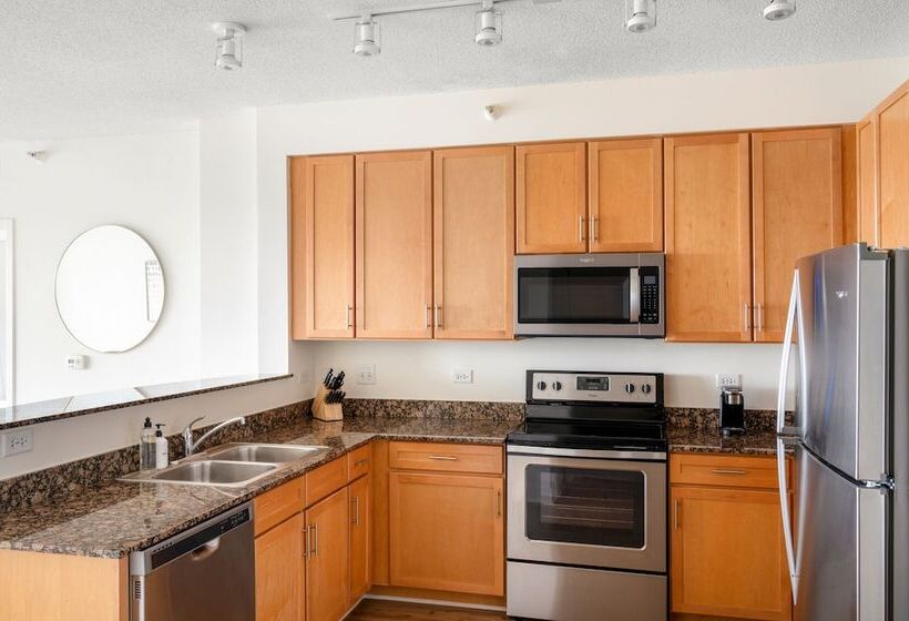 آپارتمان سوپریور 1 خوابه, Kasa South Loop Chicago