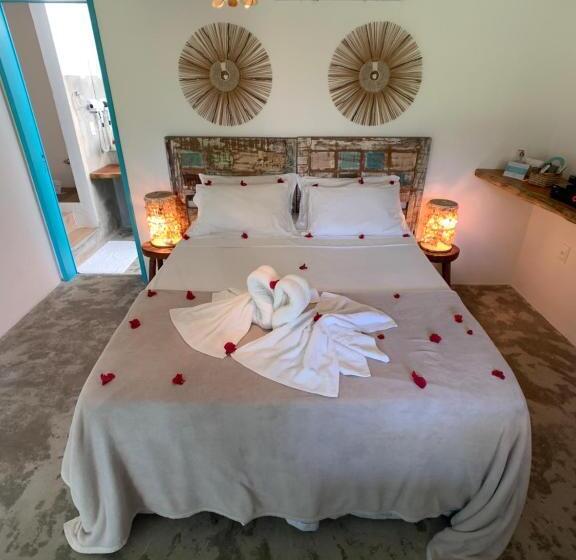 带大床的豪华间, Pousada Paraiso Carneiros