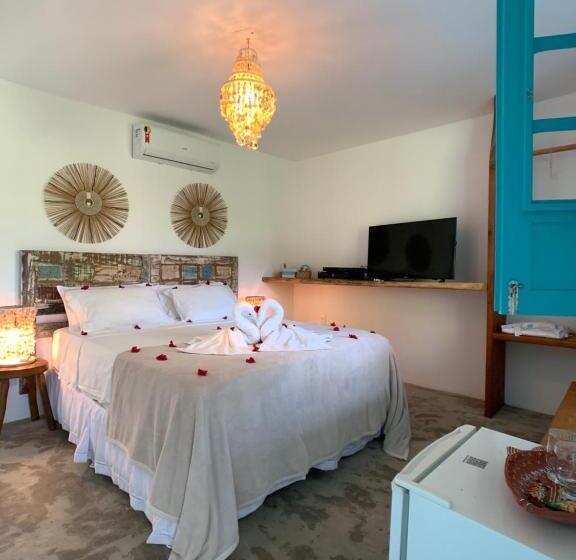 带大床的豪华间, Pousada Paraiso Carneiros