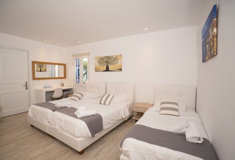 ガーデンビューのデラックストリプルルーム, Acrogiali Beachfront Hotel Mykonos