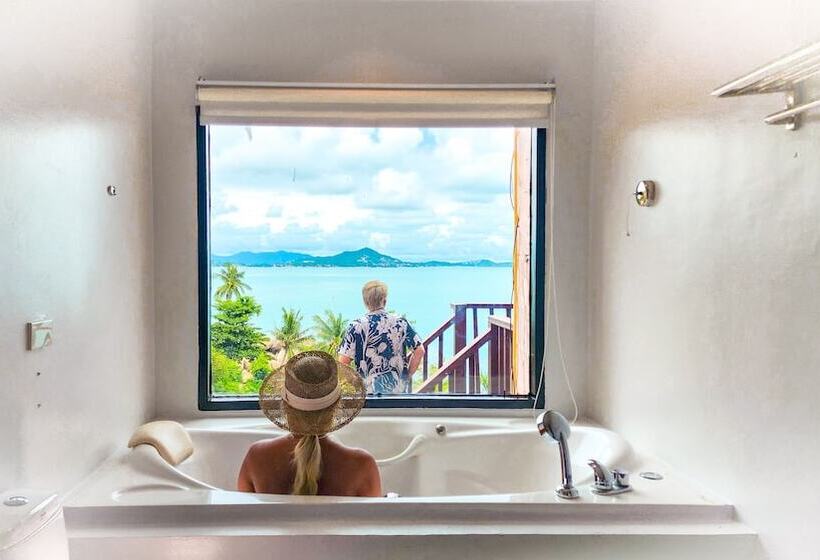 غرفة ديلوكس مطلّة علي البحر, Merit Resort Samui