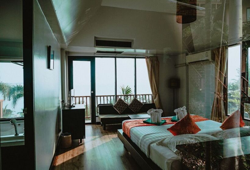 غرفة ديلوكس مطلّة علي البحر, Merit Resort Samui