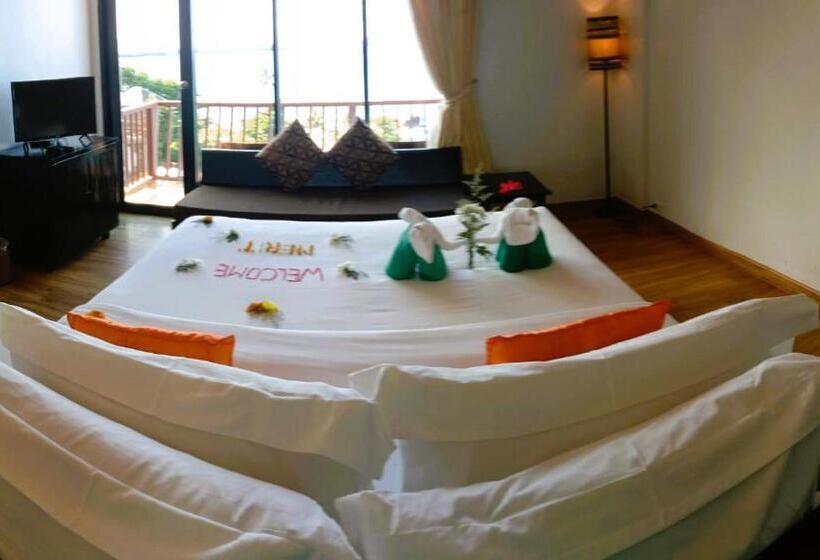 غرفة ديلوكس مطلّة علي البحر, Merit Resort Samui