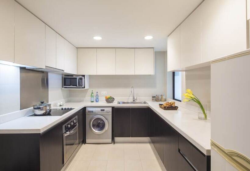 Apartament Deluxe 2 Sypialnie, Somerset Olympic Tower Tianjin