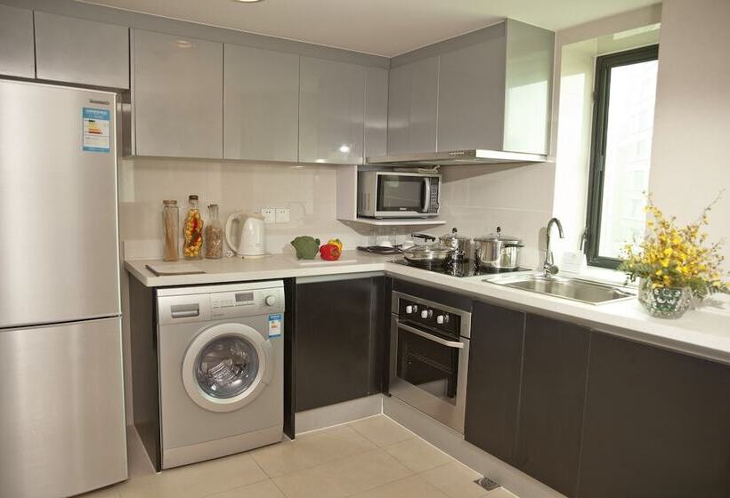 Apartament Deluxe 2 Sypialnie, Somerset Olympic Tower Tianjin