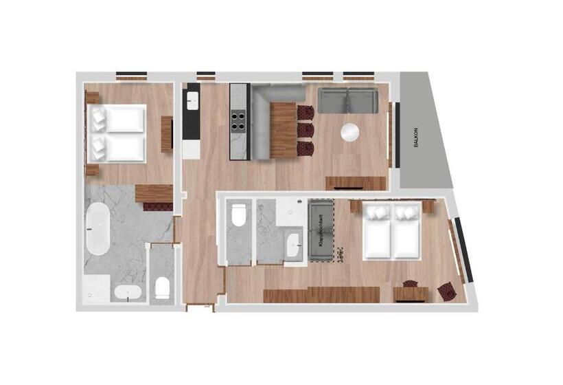 Апартаменты 2 Спальни, Hofgut Apartment & Lifestyle Resort Wagrain