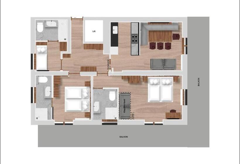 Апартаменты 3 Спальни, Hofgut Apartment & Lifestyle Resort Wagrain