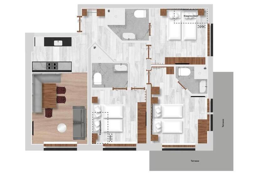 침실 3개 아파트, Hofgut Apartment & Lifestyle Resort Wagrain