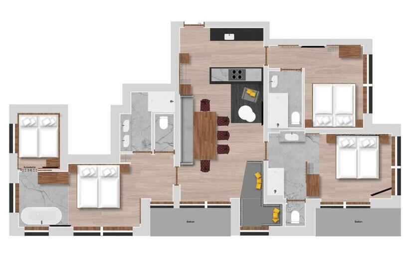 침실 1개 아파트, Hofgut Apartment & Lifestyle Resort Wagrain