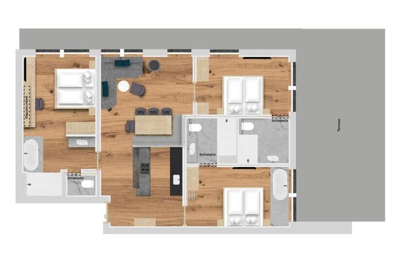 1침실 펜트하우스 아파트, Hofgut Apartment & Lifestyle Resort Wagrain
