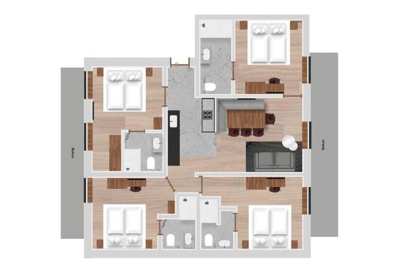 침실 1개 아파트, Hofgut Apartment & Lifestyle Resort Wagrain