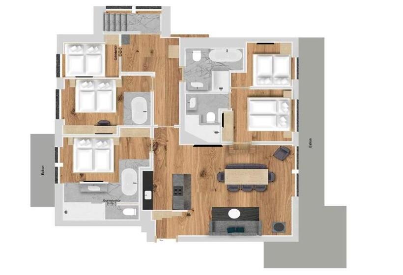 1침실 펜트하우스 아파트, Hofgut Apartment & Lifestyle Resort Wagrain