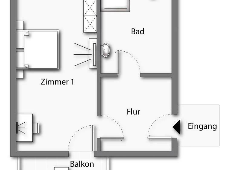 스탠다드 발코니 룸, Pension Krüner Stub´n