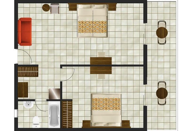 חדר משפחתי נוף לגינה, Xenios Possidi Paradise