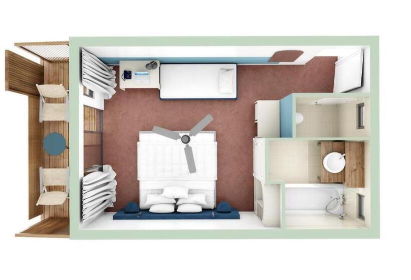 اتاق استاندارد سه تخته با چشمانداز استخر, Dimitile Hôtel & Spa