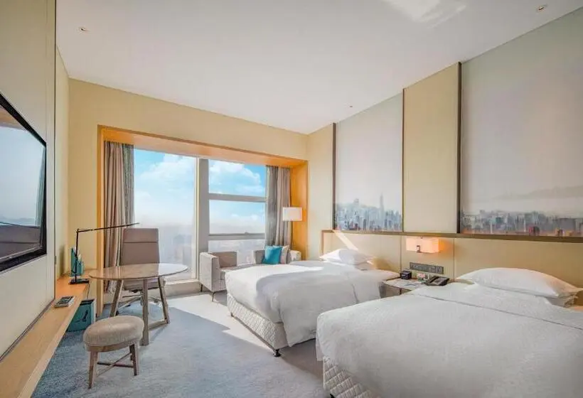 シティビューのデラックスルーム, Four Points By Sheraton Wuhan, Jiangxia