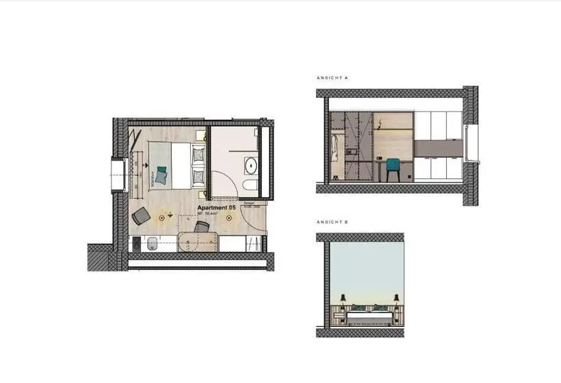 １ベッドルームアパートメント, Aparthotel Luzern West