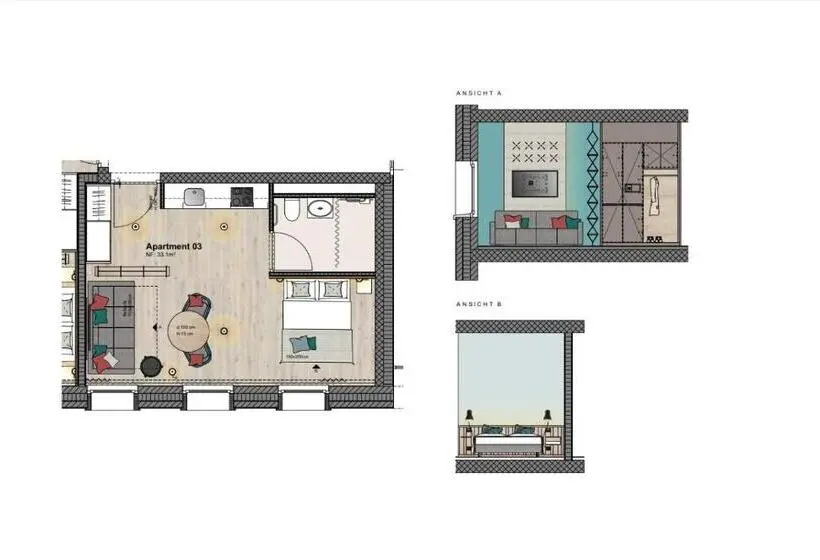 １ベッドルームのスーペリアアパートメント, Aparthotel Luzern West