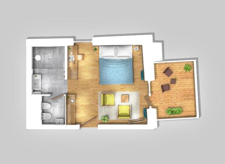 חדר דלוקס עם מרפסת, Haus Am Turm