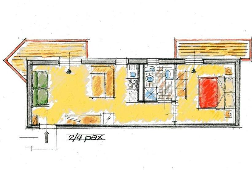 شقة غرفة واحدة ذات إطلالة, Appartamenti Residence La Roggia