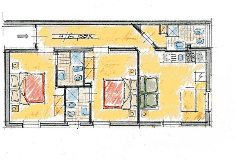 شقة دور أخير غرفتين نوم, Appartamenti Residence La Roggia