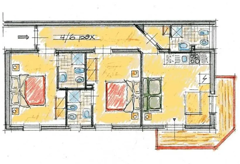 ２ベッドルームアパートメント, Appartamenti Residence La Roggia