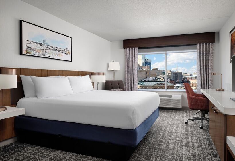 带大床的标准间, Hilton Garden Inn Detroit Downtown