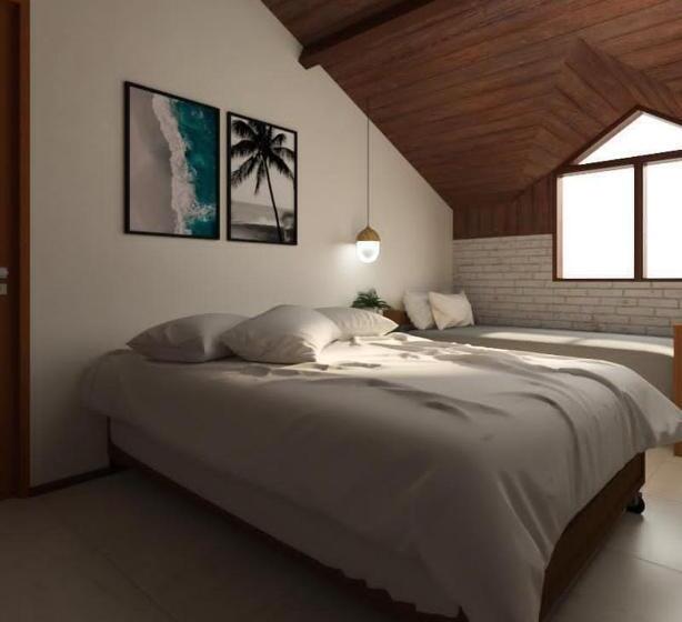 اتاق سه نفره دلوکس با چشم‌انداز دریا, Pousada Capricórnio