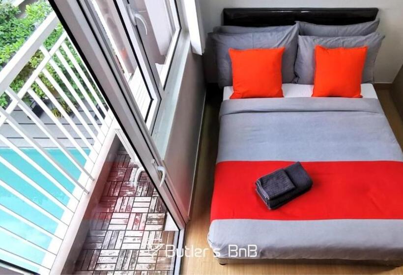 Quarto Deluxe com Balcão, Butler S Bnb @ Trees Residences Qc Phil