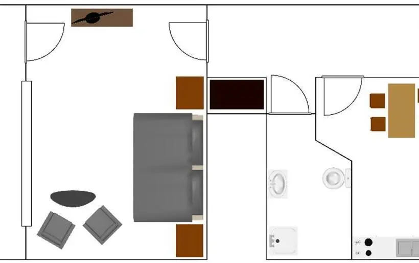 バルコニー付き１ベッドルームアパートメント, Landhaus Julia