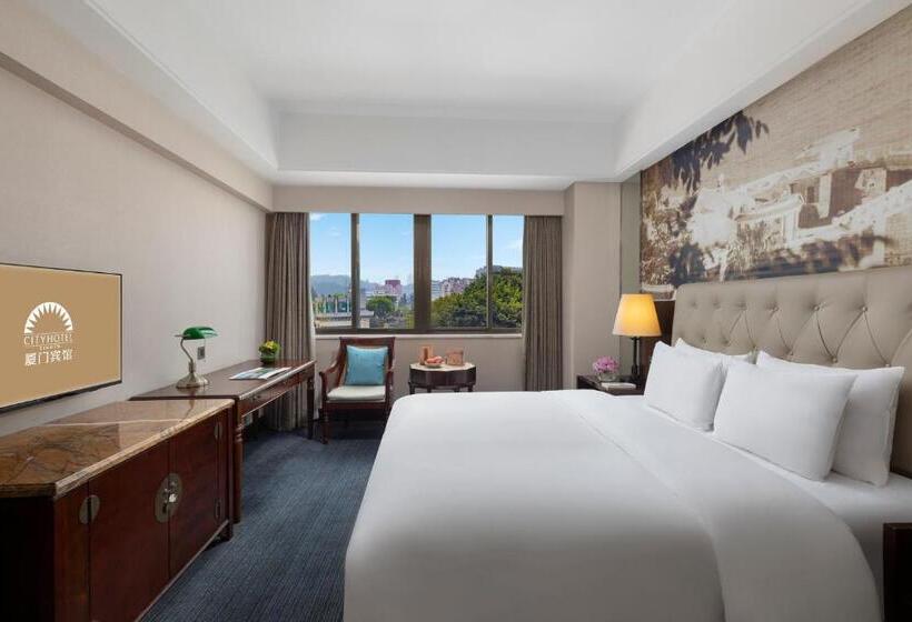 חדר דחוקס עם מיטת קינג, City Hotel Xiamen Free Welcome Fruits