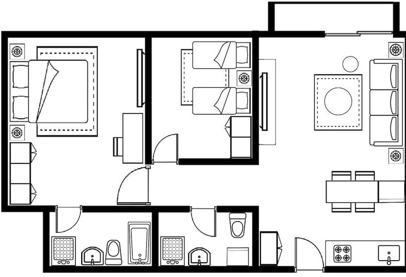 דירת דלוקס 2 חדרי שינה, Citadines Sudirman Jakarta