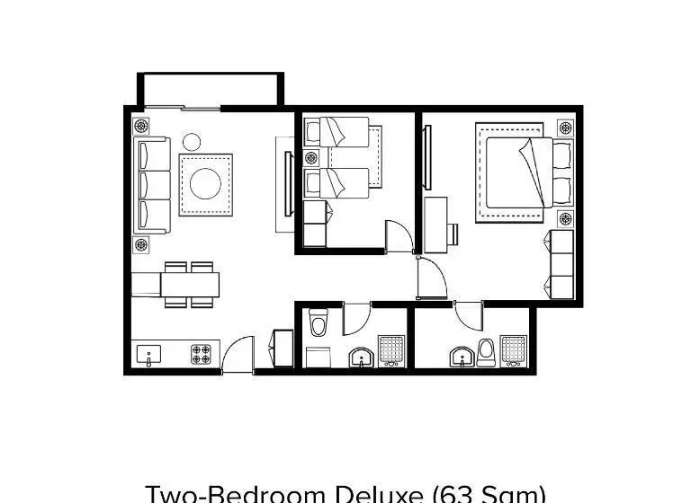 ２ベッドルームデラックスアパートメント, Citadines Sudirman Jakarta
