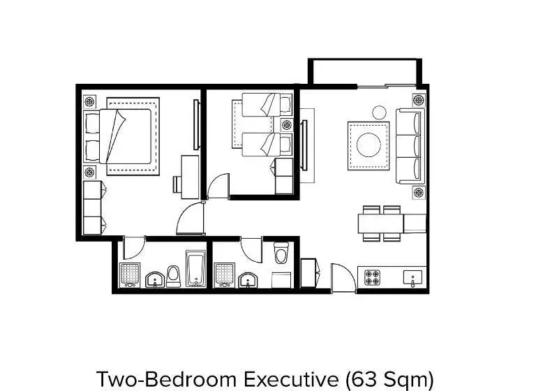 ２ベッドルームのエクゼクティブアパートメント, Citadines Sudirman Jakarta