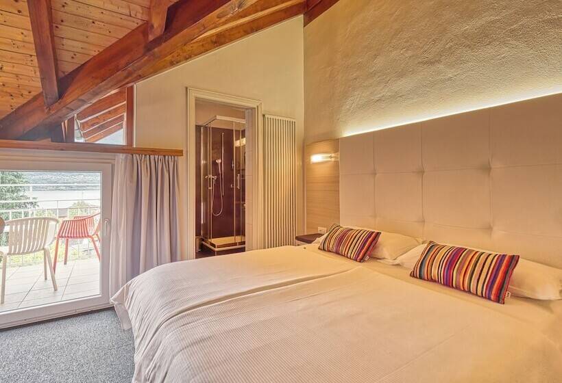 اتاق استاندارد با چشم‌انداز دریاچه, @ Home Hotel Locarno