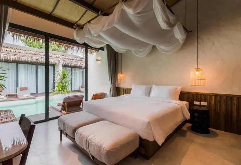 キングサイズベッドのスタンダードルーム, The Flow Samui Beach Resort