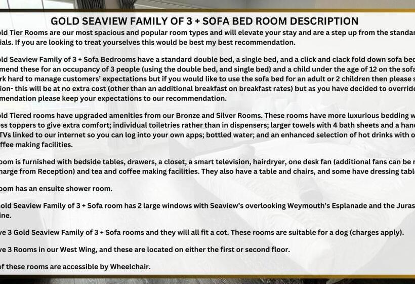 패밀리 룸 바다 전망, The Jubilee Hotel West  With Spa Facilities